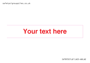 Custom blank information sign. Red text, plain background